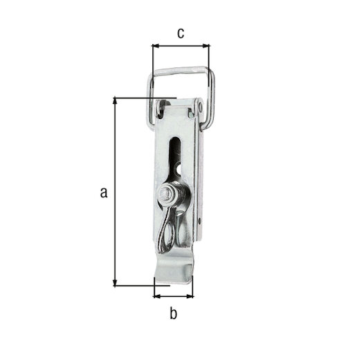 Alberts® Kistenverschluss, m.Vorreiber u.Schlossöse, o.Haken, galvanisch verzinkt dickschichtpassiviert.,HxB 93x24 mm 347772