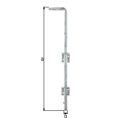 Alberts® Bodenschieber feuerverzinkt Gesamthöhe 500 mm Abstand Bolzen - Tor 40 mm 