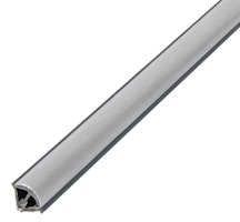 Alberts® Abschlussleiste,sk.2-tlg.m.Gummilippe,PVC m.ALU-Einl,VA-geb.,LxBxH 2600x15x15mm 433734