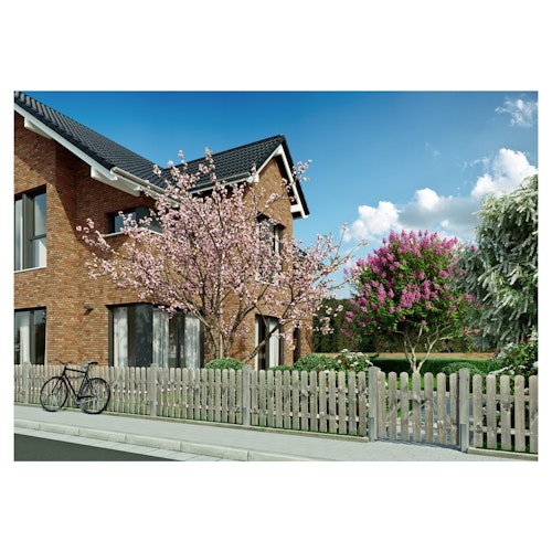 T&J BLACKLINE-Serie Vorgartenzaun, 180 x 85 cm, anthrazit lasiert, Staketen 16/90 mm, Riegel 22/70 mm