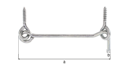 Vorschaubild Alberts® Sturmhaken, mit Öse, galvanisch verzinkt dickschichtpassiviert, zum Einschrauben, Haken ⌀4,0 mm, Karte à 1 St. 903824