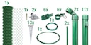 Vorschaubild Alberts® Set Maschendrahtzaun,mitBodenhülse,grün,Zaunhöhe:1750mm,Zaunlänge:25m 633776
