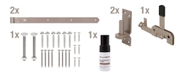 Alberts® Beschlagsortiment für Einzeltore DURAVIS® perlbeige Alberts® Beschlagsortiment für Einzeltore DURAVIS® perlbeigeZubehörbild