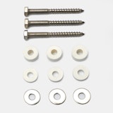 BambusBASIS Montageset SEITE für pfostenlose Montage - 3 Schrauben, Distanzstücke 5mm & 10mm, Unterlegscheiben, V2A BambusBASIS Montageset SEITE für pfostenlose Montage - 3 Schrauben, Distanzstücke 5mm & 10mm, Unterlegscheiben, V2AZubehörbild