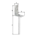 Vorschaubild Alberts® L-Pfostenträger mit Betonanker Breite: 80mm Höhe: 104mm
