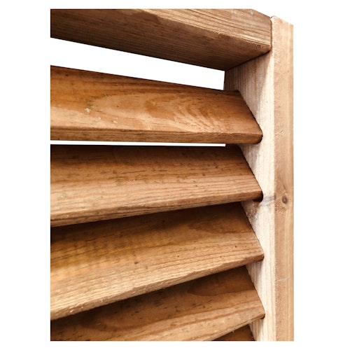 T&J Jalousie-Zaun, braun 180 x 180 cm, Rahmen 30 x 60 mm, Lamellen 15 x 60 mm