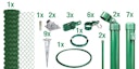 Vorschaubild Alberts® Set Maschendrahtzaun,mitBodenhülse,grün,Zaunhöhe:1750mm,Zaunlänge:25m 633776