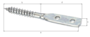 Vorschaubild Alberts® Flechtzaunhalter, Blattschrauben-Form, galvanisch verzinkt dickschichtpassiviert, LxB 80x12 mm 213473