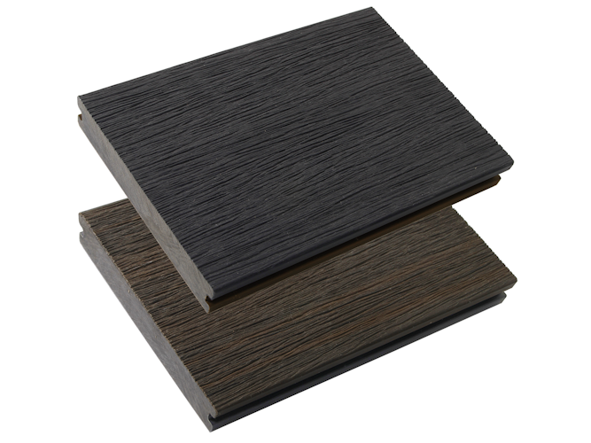 Fiberdeck Vintage WPC-Terrassendiele Bi-Color Graphite/Wenge massiv 23 x 138 mm