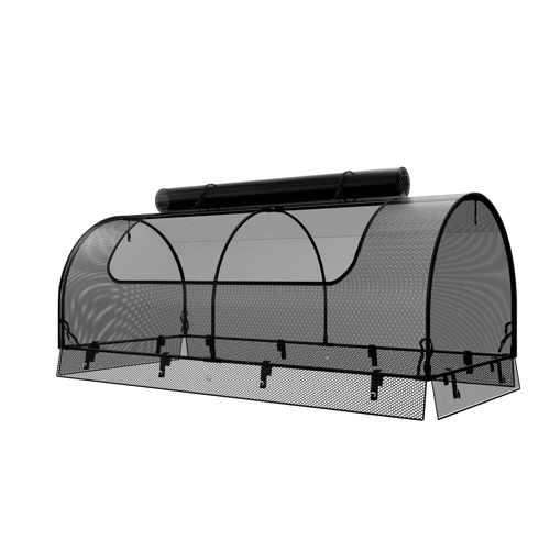 GroJa Frühbeet Aufsatz Netz 69,40 x 149,90 x 62 cm Schwarz