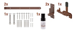 Alberts® Beschlagsortiment für Einzeltore DURAVIS® rostbraun Alberts® Beschlagsortiment für Einzeltore DURAVIS® rostbraunZubehörbild