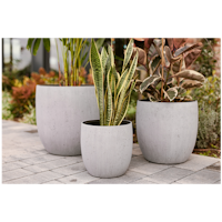 Klocke Design Blumentopf Betonoptik 3er Set ⌀ 30 cm x H 29 cm, 40 cm x H 32 cm, 49 cm x H 48 cm