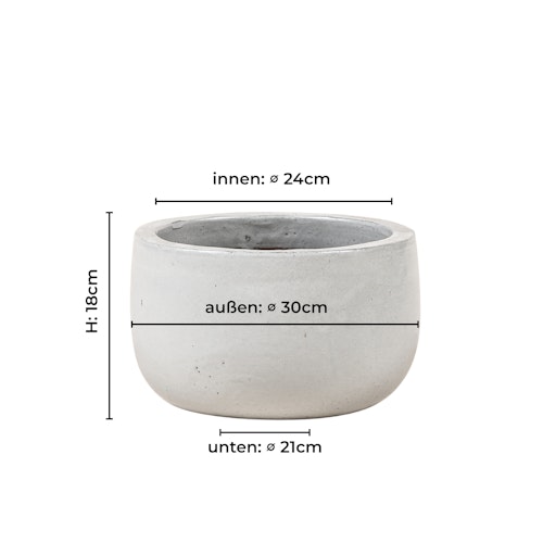 Vosteen Design Blumentopf /  Pflanzgefäß Terrakotta weiß ø 30 cm x H 18 cm