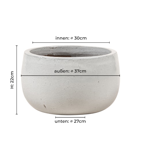 Vosteen Design Blumentopf Terrakotta weiss ⌀ 37 cm x H 22 cm
