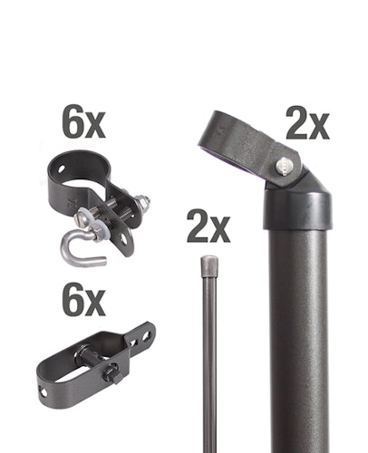 Alberts® Zauneck-Set f.Maschendrahtzäune,anthr.-met.,m.Bodenh.,f.Höhe: 1500 mm 634575