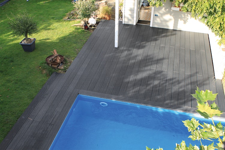 Fiberdeck Vintage WPC-Terrassendiele Bi-Color Graphite/Wenge massiv 23 x 138 mm