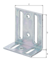Vorschaubild Alberts® Verstellwinkel, mit Langloch, galvanisch verzinkt dickschichtpassiviert, TxHxB 40x77x65 mm 332754