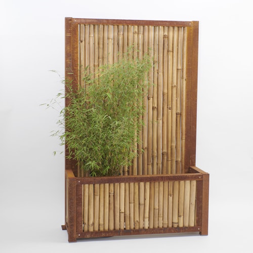 BambusBASIS Hochbeet mit Sichtschutz Profile Corten