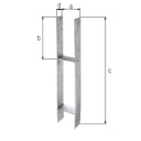 Vorschaubild Alberts® H-Pfostenträger 300x60x6mm Gesamtlänge 800mm für verschiedene Pfostenstärken