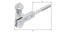 Vorschaubild Alberts® Fensterladen-Feststeller, Frauenkopf, galvanisch verzinkt dickschichtpassiviert,zEinschrauben,⌀9/129 mm 314699