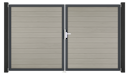 Vorschaubild GroJa Solid Tor 2-flügelig 3000 x 1800 mm, Alu-Rahmen Anthrazit DB 703