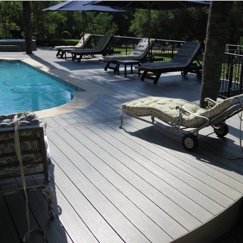 Fiberdeck Premium WPC-Terrassendiele Light grey massiv 23 mm