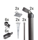 Vorschaubild Alberts® Zauneck-Set f.Maschendrahtzäune,anthr.-met.,m.Bodenh.,f.Höhe: 1500 mm 634575