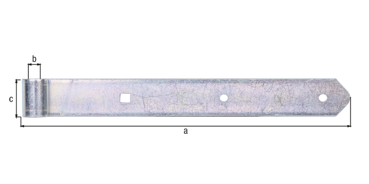 Alberts® Ladenband, gerade, Abschluss abgerundet, galvanisch verzinkt dickschichtpassiviert., LxB 300x40 mm, Rolle ⌀13 mm 